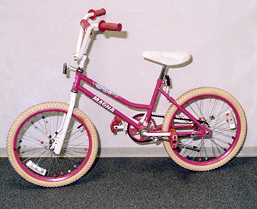 pink and white bicycle