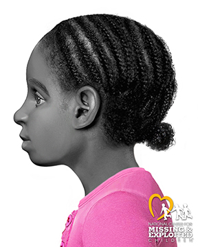rendered image of young african american girl