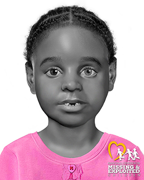 rendered image of young african american girl