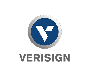 verisign logo: v inside of blue circle