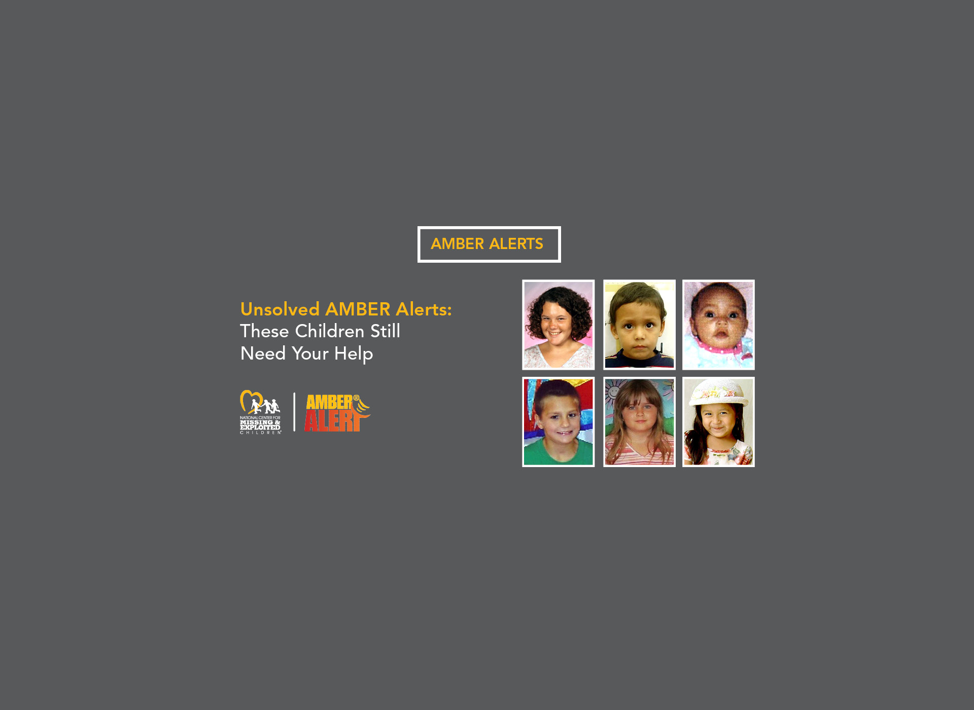 Various images of children from AMBER alerts