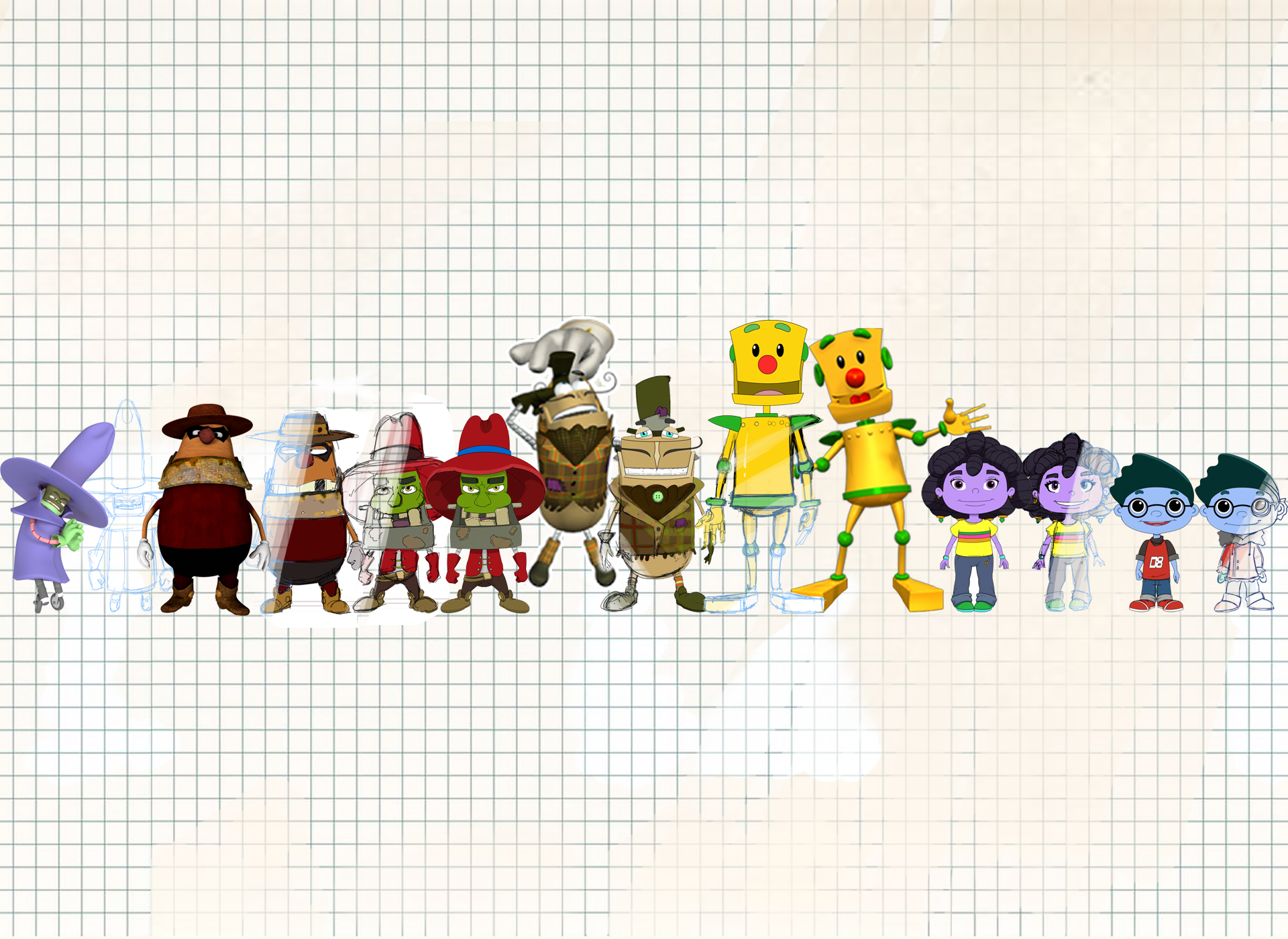 collage of netsmartz characters and their evolution