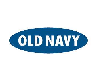 navy blue oval with old navy written in it in white