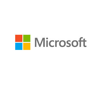 red, green, yellow, blue square with microsoft written to the right in gray