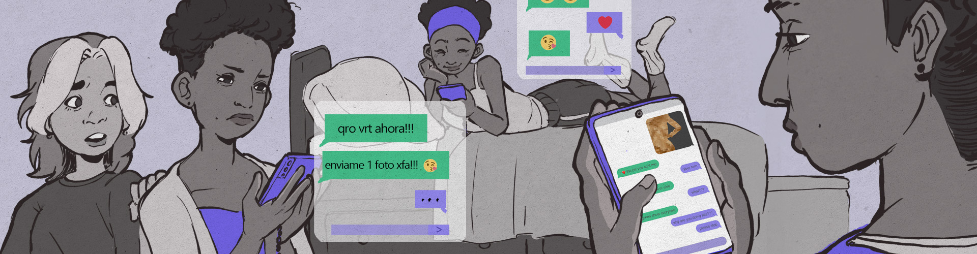 Hero Banner Sexting ES teen on phone sexting