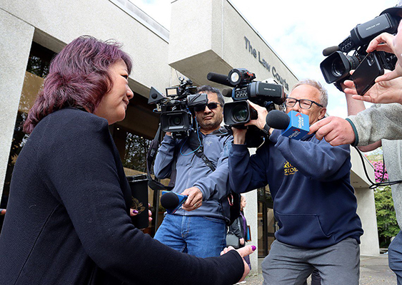 Carol Todd outside of the courthouse